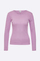 Tammo Longsleeve in Helllila / Lila gestreiftem  Rippjersey für Frauen